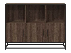 Aparador de roble marrón 100x35x76 cm madera de ingeniería