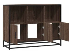 Aparador de roble marrón 100x35x76 cm madera de ingeniería