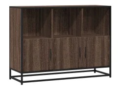 Aparador de roble marrón 100x35x76 cm madera de ingeniería