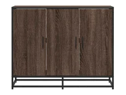 Aparador de roble marrón 94x35x76 cm madera de ingeniería