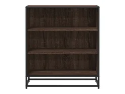 Aparador de roble marrón 68x35x76 cm madera contrachapada y metal