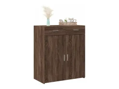 Aparador de roble marrón 80x42,5x93 cm madera de ingeniería