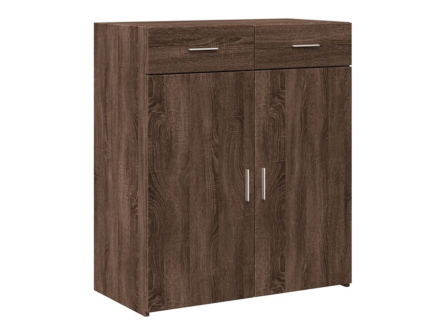 Aparador de roble marrón 80x42,5x93 cm madera de ingeniería