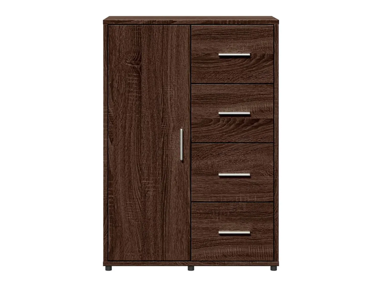 Aparador de roble marrón 60x31x84 cm madera de ingeniería