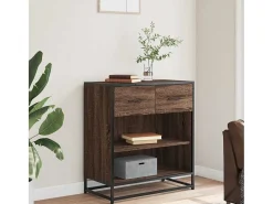 Aparador de roble marrón 68x35x76 cm madera de ingeniería