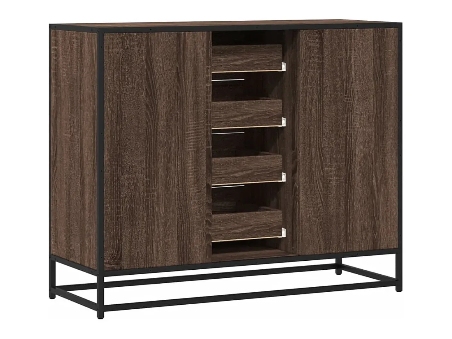Aparador de roble marrón 92x35x76 cm Madera de ingeniería