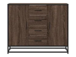 Aparador de roble marrón 92x35x76 cm Madera de ingeniería