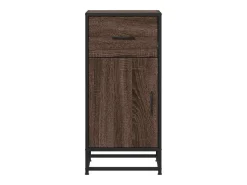 Aparador de roble marrón 35,5x35x76 cm madera contrachapada y metal