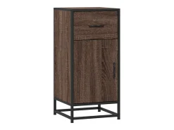 Aparador de roble marrón 35,5x35x76 cm madera contrachapada y metal