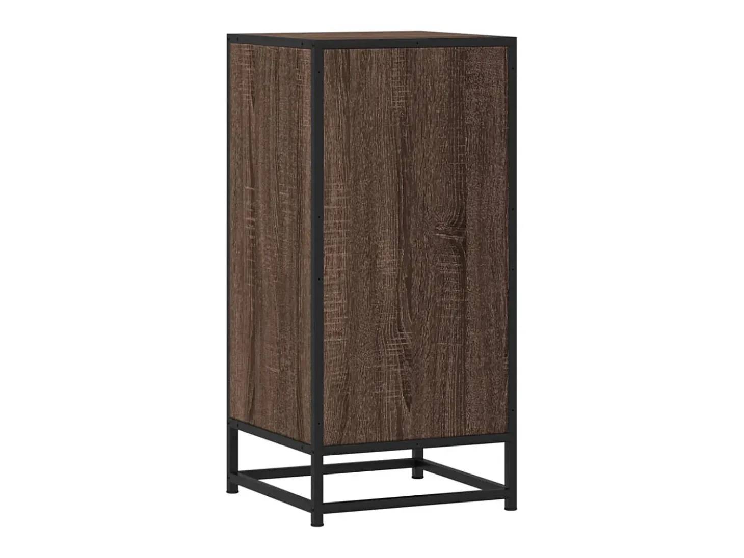 Aparador de roble marrón 35,5x35x76 cm madera contrachapada y metal