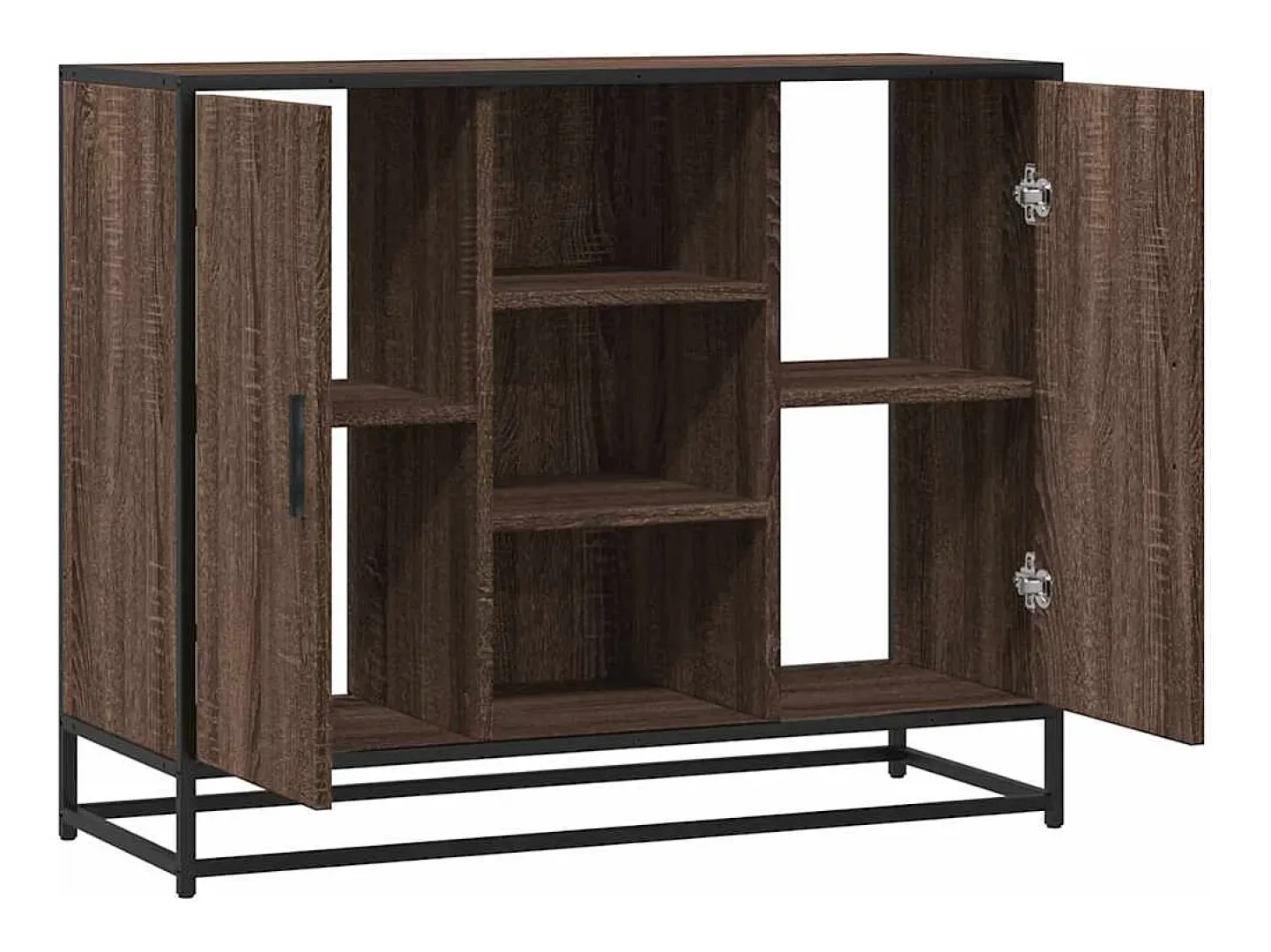Aparador de roble marrón 92x35x76 cm Madera de ingeniería