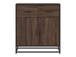 Aparador de roble marrón 68x35x76 cm madera de ingeniería