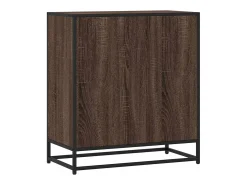 Aparador de roble marrón 68x35x76 cm madera contrachapada y metal