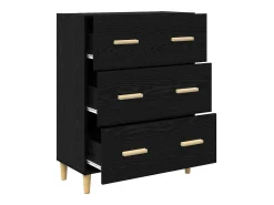 Aparador de roble negro 34 x 69,5 x 90 cm Madera de ingeniería