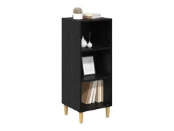 Aparador de roble negro 32,5 x 34,5 x 90 cm Madera de ingeniería