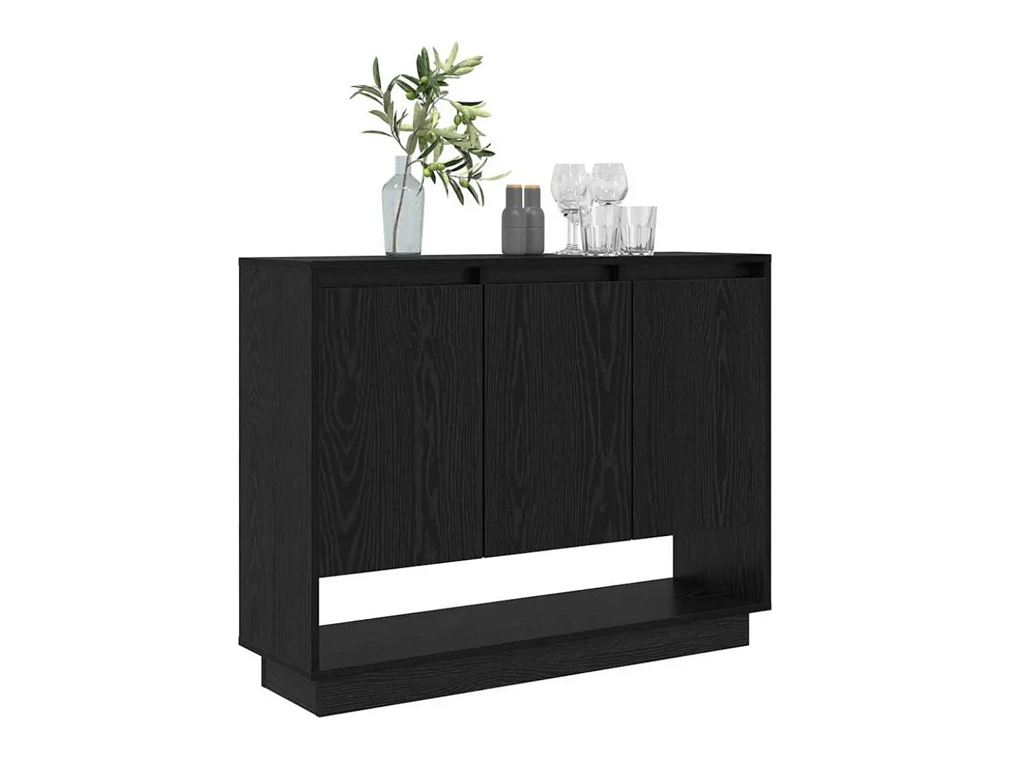 Aparador de roble negro 97 x 29 x 75 cm Madera de ingeniería