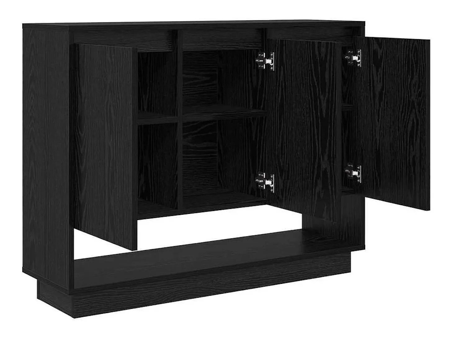Aparador de roble negro 97 x 29 x 75 cm Madera de ingeniería