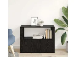 Aparador de roble negro 80 x 30 x 60 cm Madera de ingeniería