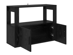 Aparador de roble negro 80 x 30 x 60 cm Madera de ingeniería