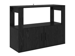 Aparador de roble negro 80 x 30 x 60 cm Madera de ingeniería