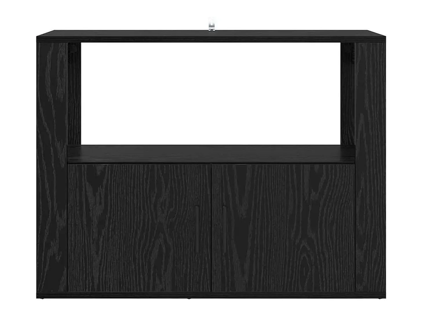 Aparador de roble negro 80 x 30 x 60 cm Madera de ingeniería