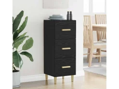 Aparador de roble negro 34,5 x 34 x 90 cm Madera de ingeniería