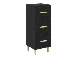 Aparador de roble negro 34,5 x 34 x 90 cm Madera de ingeniería