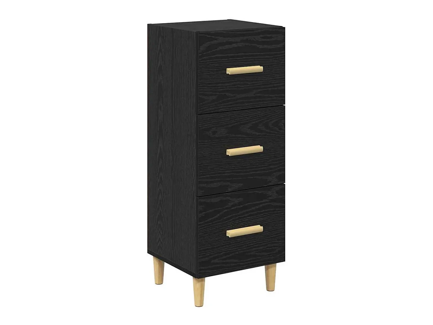 Aparador de roble negro 34,5 x 34 x 90 cm Madera de ingeniería