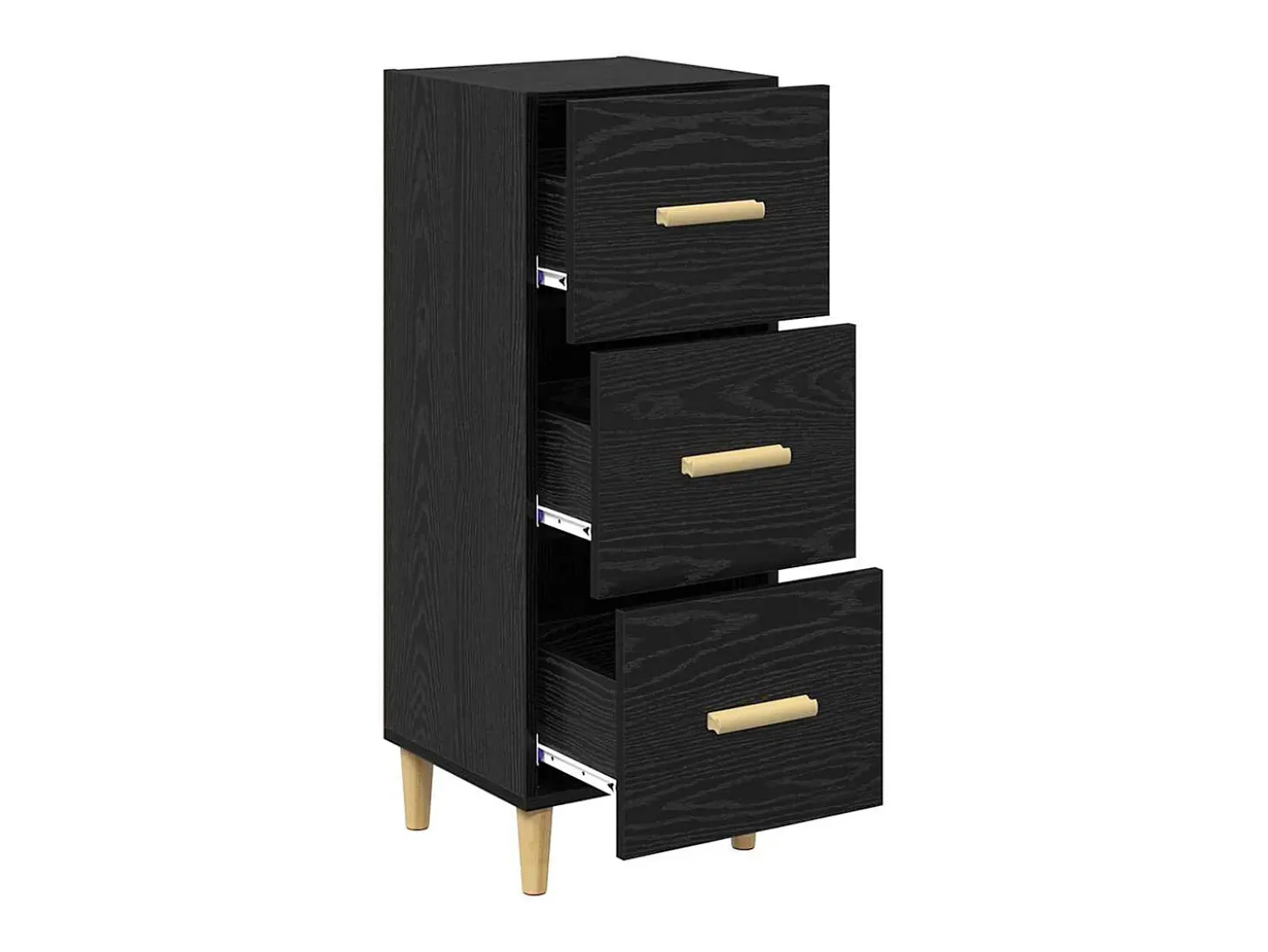 Aparador de roble negro 34,5 x 34 x 90 cm Madera de ingeniería