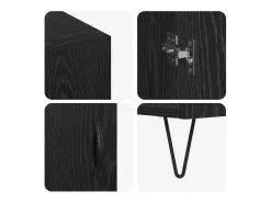 Aparador de roble negro 90 x 34 x 80 cm Madera de ingeniería