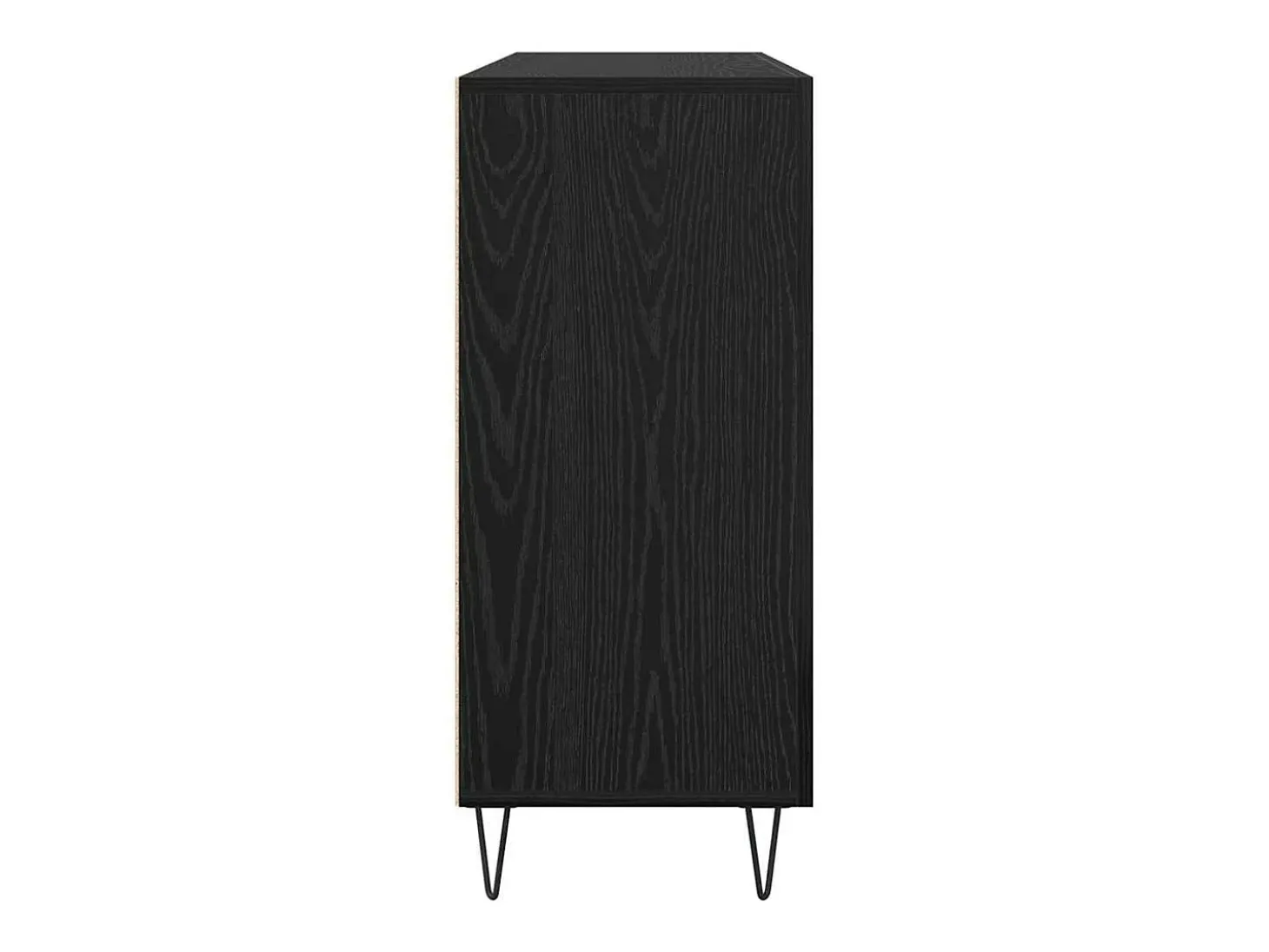 Aparador de roble negro 90 x 34 x 80 cm Madera de ingeniería