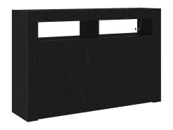 Aparador de roble negro aglomerado 116 x 30 x 75 cm Aparador moderno