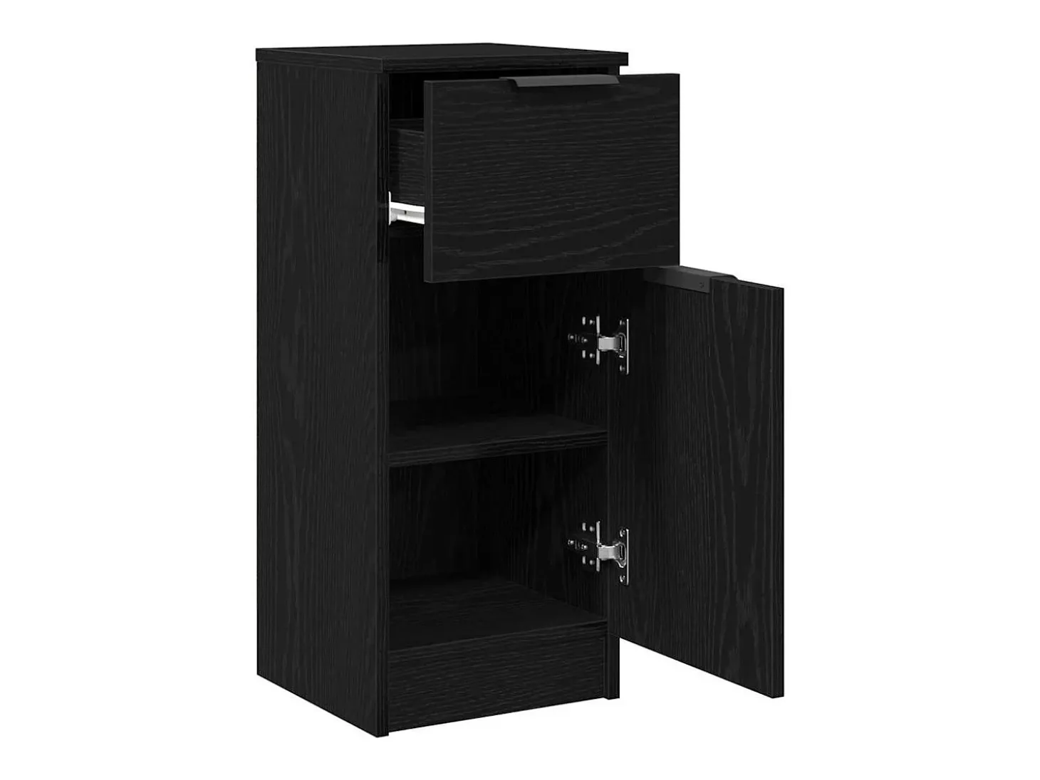 Aparador de roble negro 30x30x70 cm Madera de ingeniería