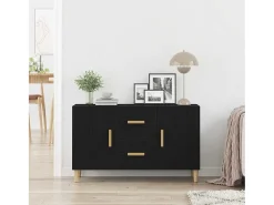 Aparador de roble negro 100x36x60 cm madera de ingeniería