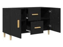 Aparador de roble negro 100x36x60 cm madera de ingeniería