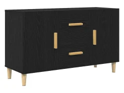 Aparador de roble negro 100x36x60 cm madera de ingeniería