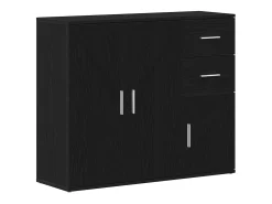 Aparador de roble negro 91x29,5x75 cm madera de ingeniería
