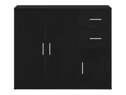 Aparador de roble negro 91x29,5x75 cm madera de ingeniería