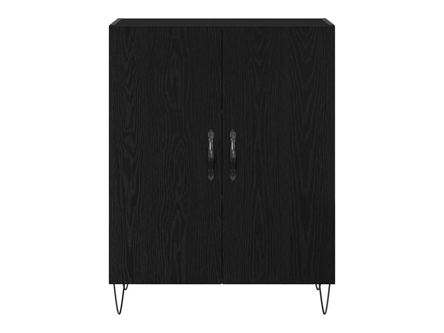 Aparador de roble negro 69,5x34x90 cm Madera de ingeniería