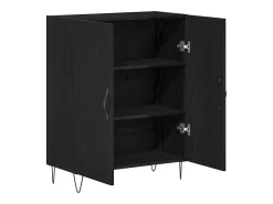 Aparador de roble negro 69,5x34x90 cm Madera de ingeniería