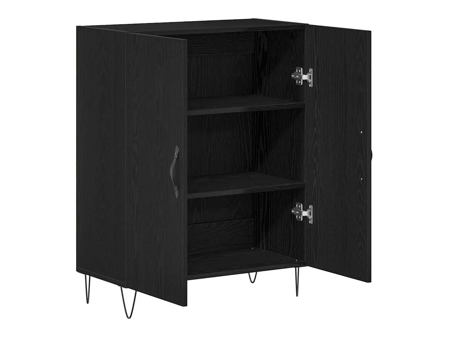 Aparador de roble negro 69,5x34x90 cm Madera de ingeniería