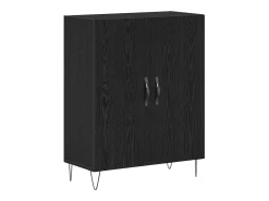 Aparador de roble negro 69,5x34x90 cm Madera de ingeniería
