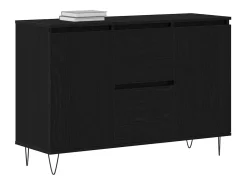 Aparador de roble negro 101,5x35x70 cm Madera de ingeniería