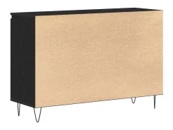 Aparador de roble negro 101,5x35x70 cm Madera de ingeniería