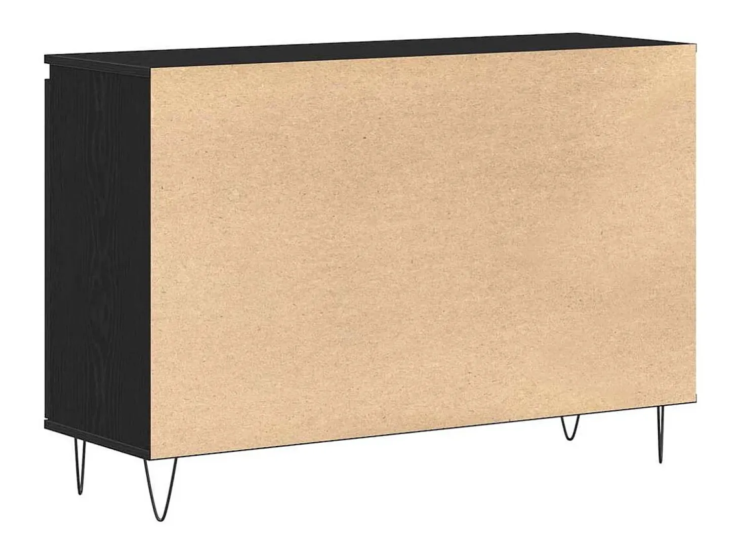 Aparador de roble negro 101,5x35x70 cm Madera de ingeniería