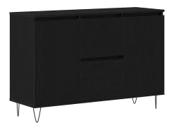Aparador de roble negro 101,5x35x70 cm Madera de ingeniería