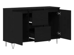 Aparador de roble negro 101,5x35x70 cm Madera de ingeniería