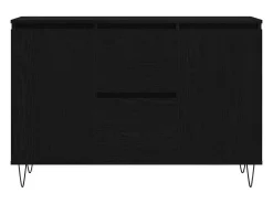 Aparador de roble negro 101,5x35x70 cm Madera de ingeniería
