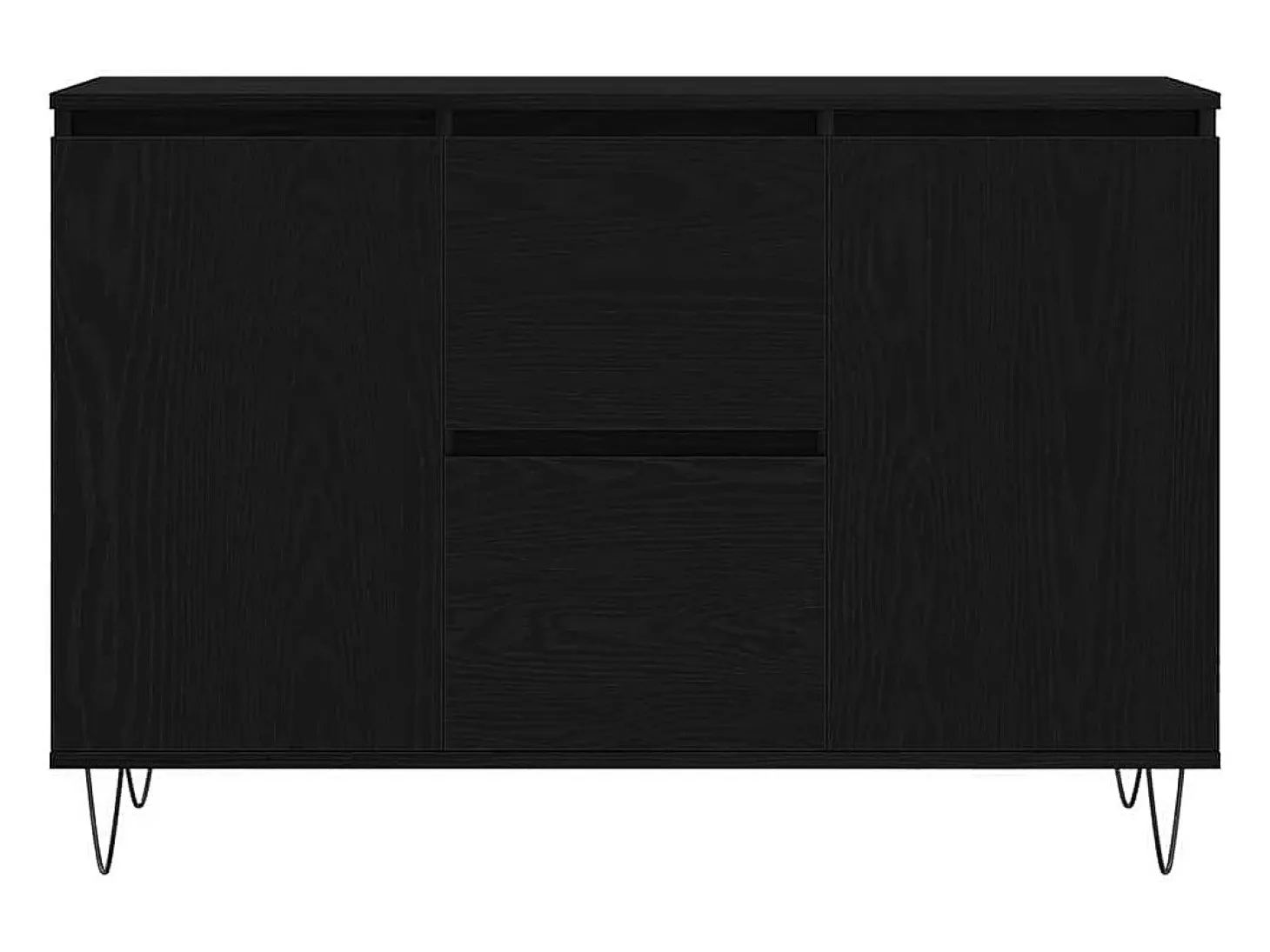 Aparador de roble negro 101,5x35x70 cm Madera de ingeniería