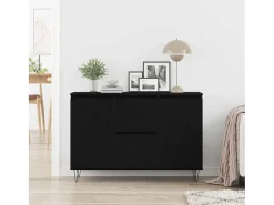Aparador de roble negro 101,5x35x70 cm Madera de ingeniería